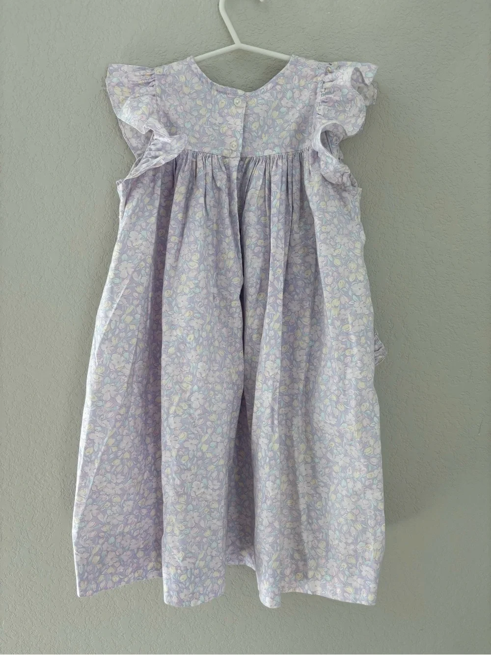 SIMI Vintage Girls Sun Dress Cotton 90's Ruffle Sleeve Spring Flowers Size 4